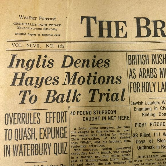 The Bridgeport Telegram Newspaper July 8 1938 Roosevelts Cross Country Drive u - Picture 5 of 10